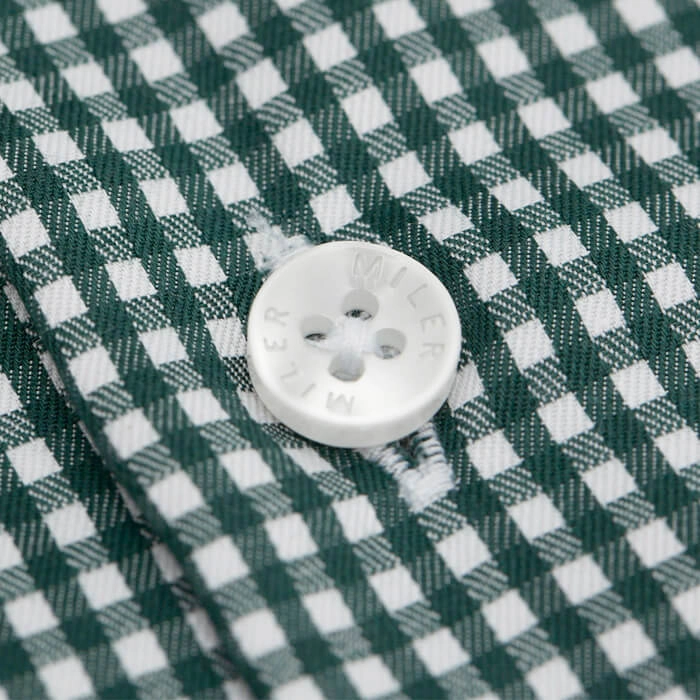 Męska koszula w drobną zieloną kratkę