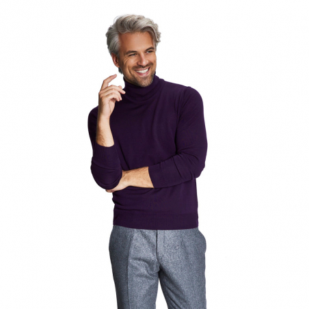 Purple merino wool turtleneck