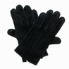 Ręcznie szyte czarne skórzane rękawiczki męskie z ociepleniem ...