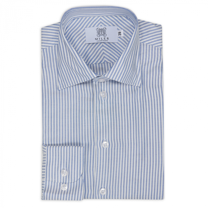 Koszula męska oxford z tencelu w błękitny candy stripe