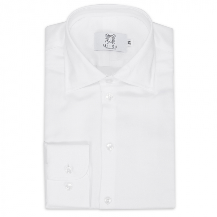 Biała koszula męska półformalna z tencelu