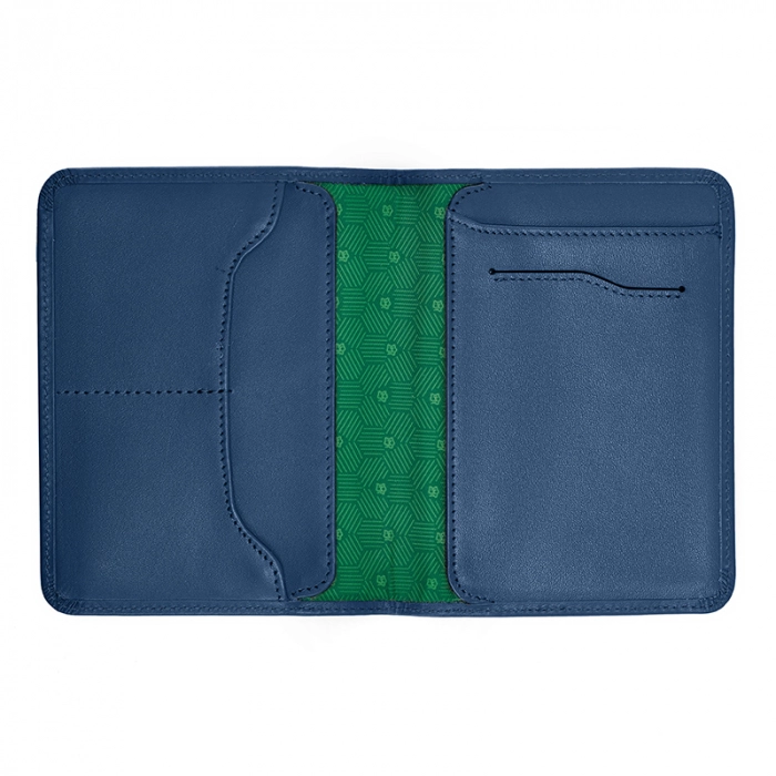 Niebieski skórzany portfel męski slim Daily Wallet