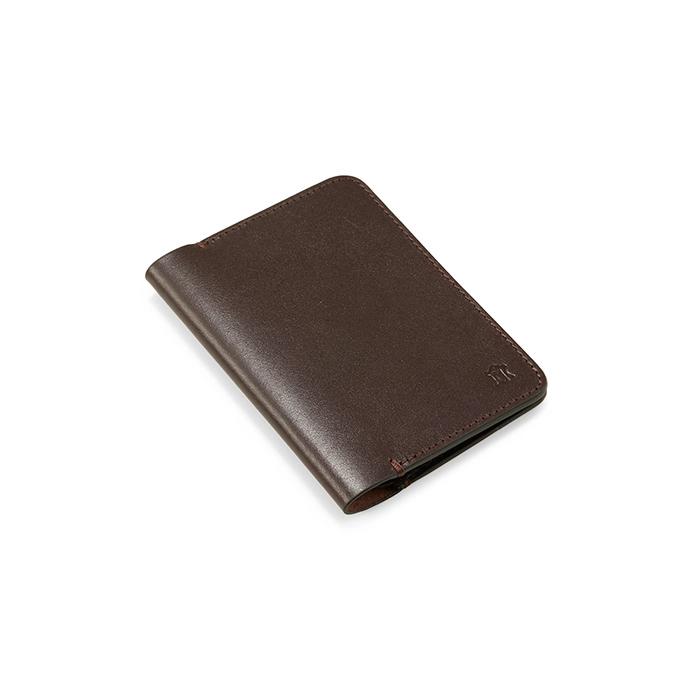 Brązowy skórzany portfel męski slim bez podszewki Daily Wallet Classic