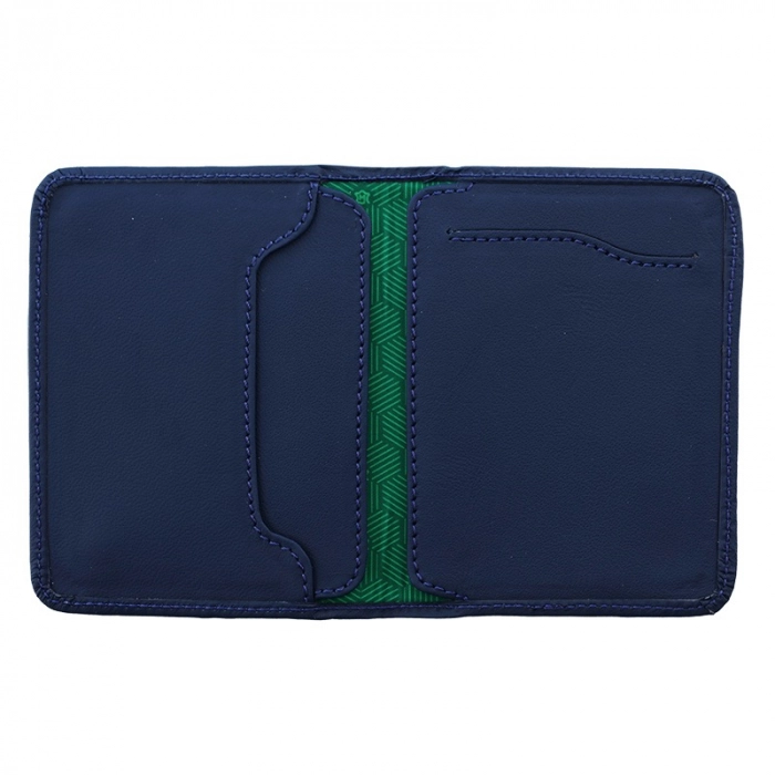 Niebieski skórzany portfel męski slim City Wallet