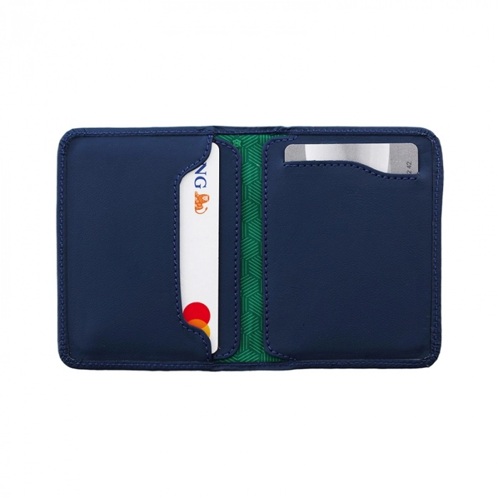 Niebieski skórzany portfel męski slim City Wallet