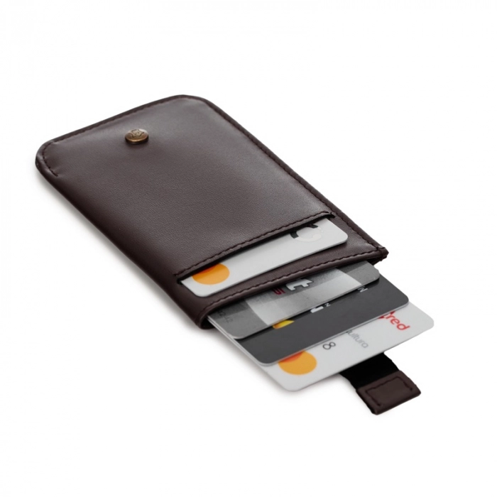 Brązowy skórzany portfel męski slim Mini Wallet