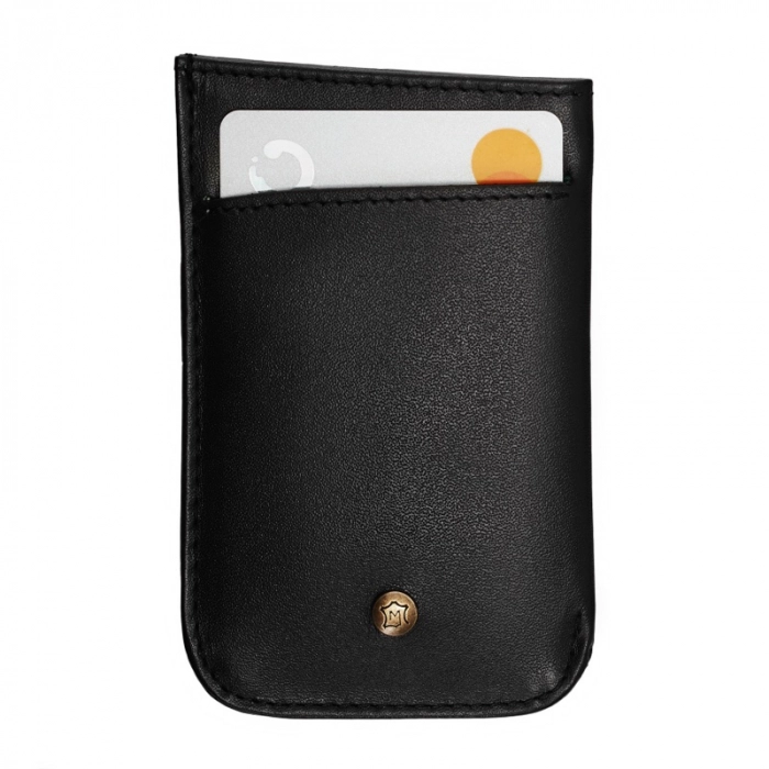 Czarny skórzany portfel męski slim Mini Wallet