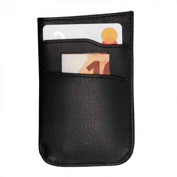 Czarny skórzany portfel męski slim Mini Wallet