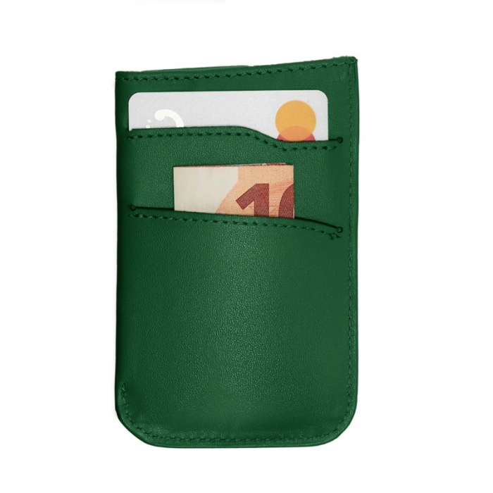 Zielony skórzany portfel męski slim Mini Wallet