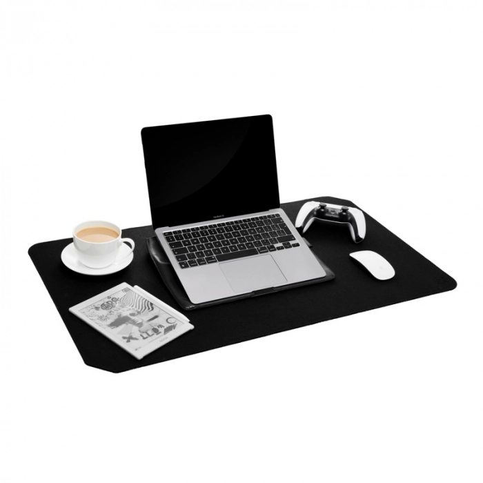 Czarna filcowa mata na biurko Office Pad w rozmiarze L 45x80cm
