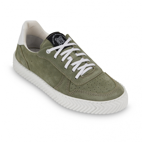 Men's suede sneakers in smoked green