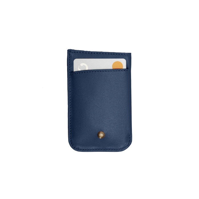 Niebieski skórzany portfel męski slim Mini Wallet