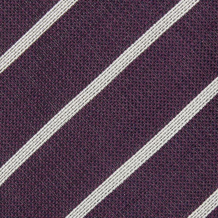 Silk-linen plum tie with diagonal stripes #1
