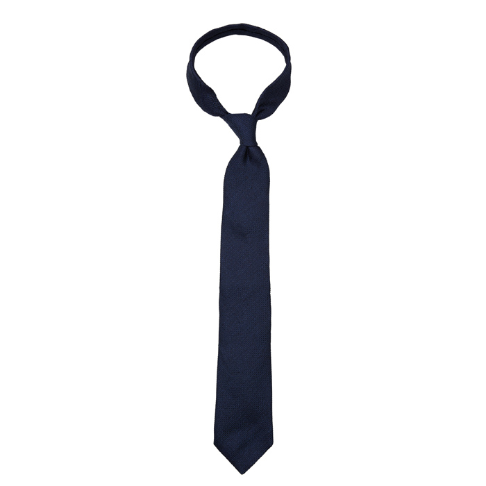 Silk-linen navy tie #2