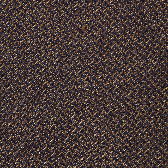 Silk-linen brown tie with navy accents #1