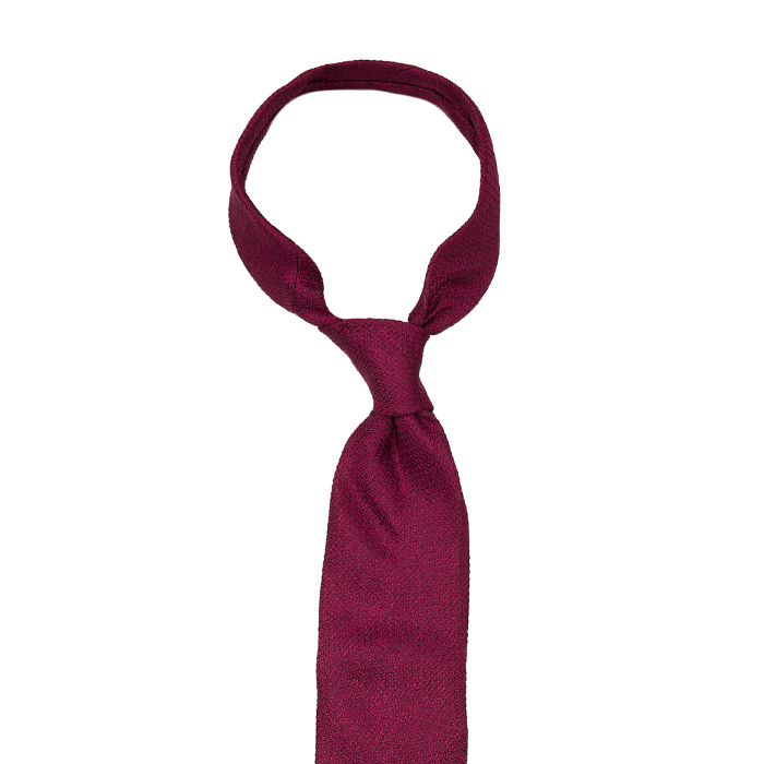 Jedwabno-lniany bordowy krawat