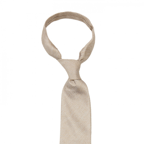 Cotton-silk beige tie