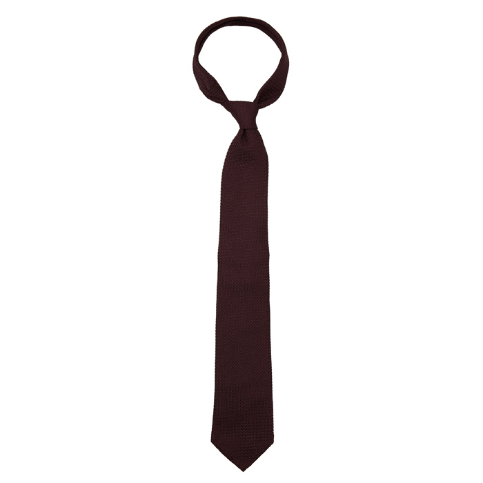 Chocolate silk grenadine tie – Garza Grossa, unlined #3