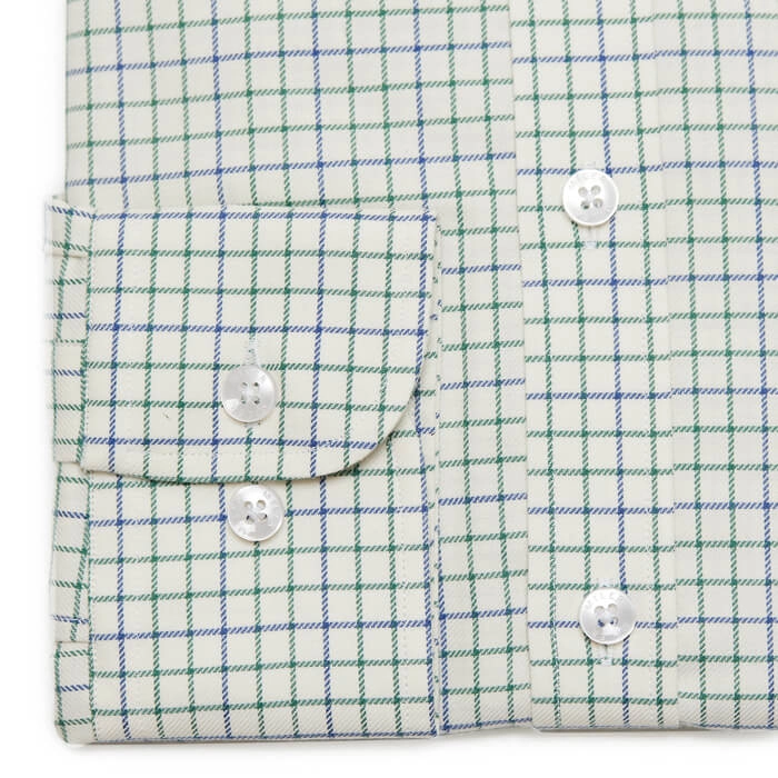 Męska koszula button down w granatowo-zieloną kratę