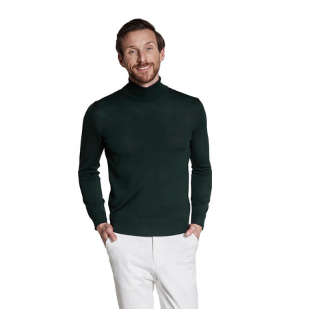 Dark green merino wool turtleneck