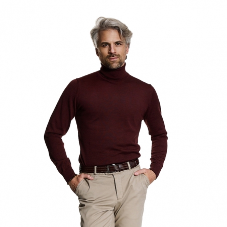 Burgundy merino wool turtleneck