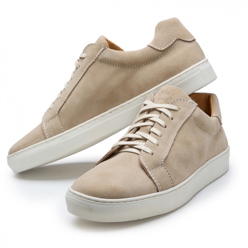 Beżowe zamszowe sneakersy męskie