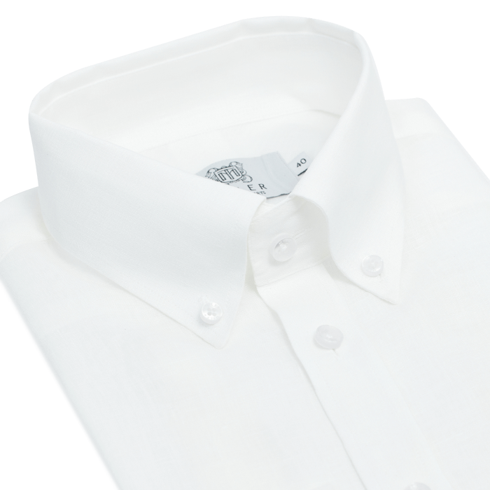 Biała koszula lniana button down