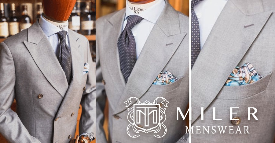 Grey double-breasted suit