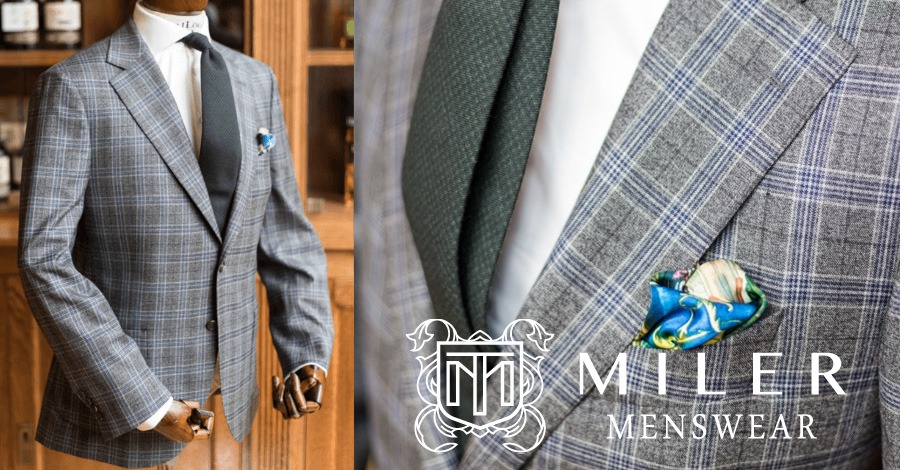 Grey suit with a check pattern