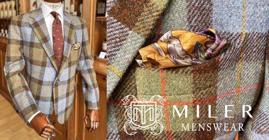 Checked jacket made from Harris Tweed